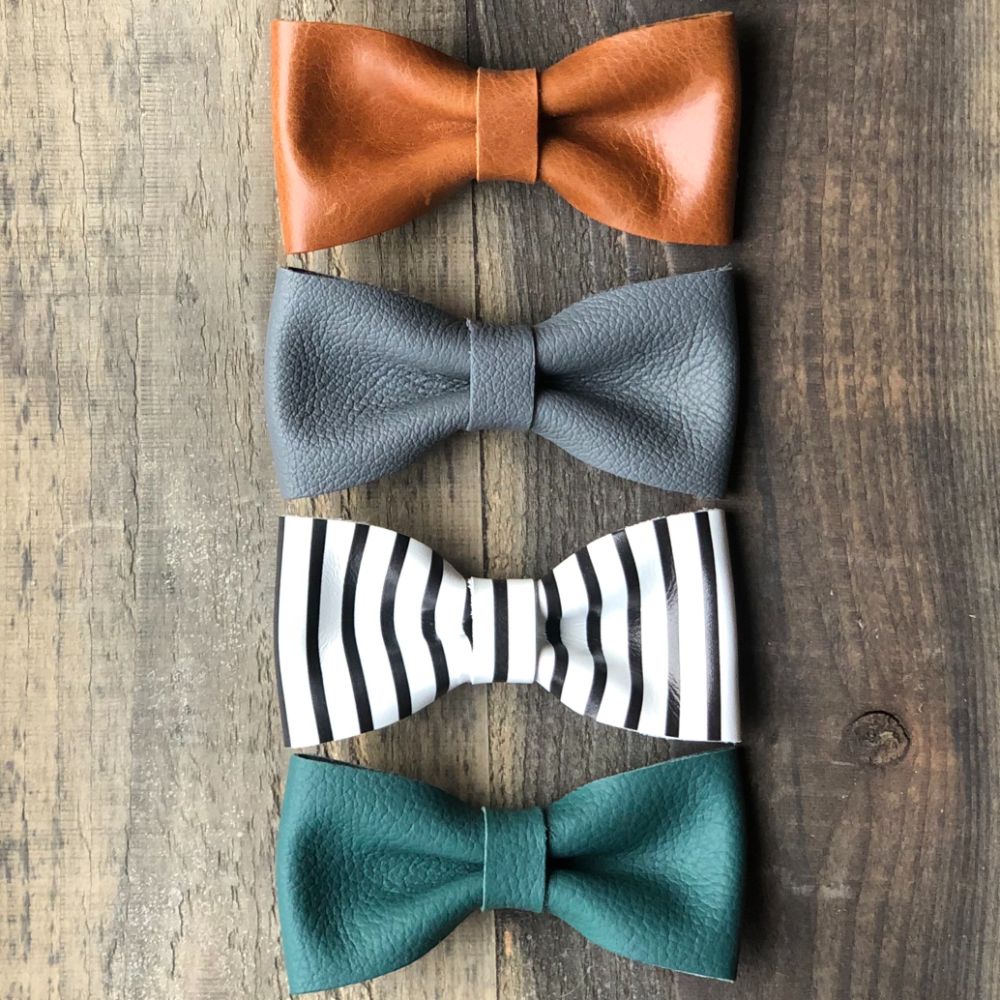 leather bow ties