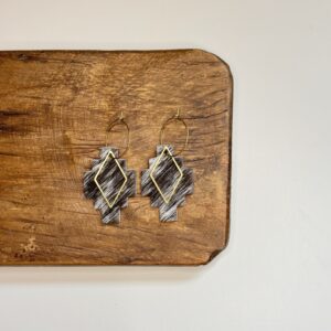 Alex Earrings - Black & white hair